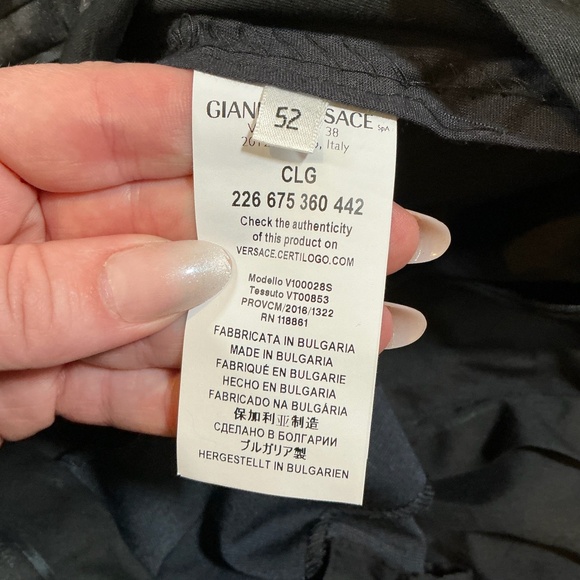 Versace Collection Men’s Dress Pants Navy Wool Blend Tailored Fit Size 52 (36 US - Picture 5 of 6